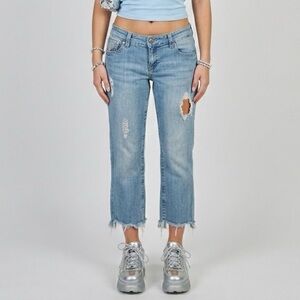 Ariya Distressed Y2K Cropped Jeans